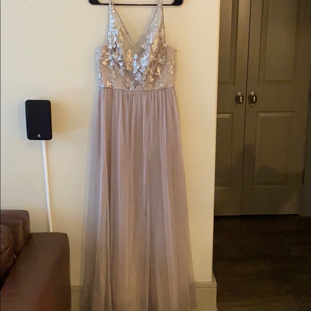Amsale Sora Sequin and Lace gown